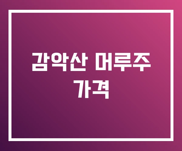 감악산 머루주 가격