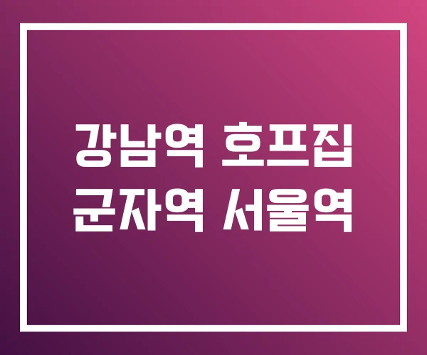 강남역 호프집 군자역 서울역