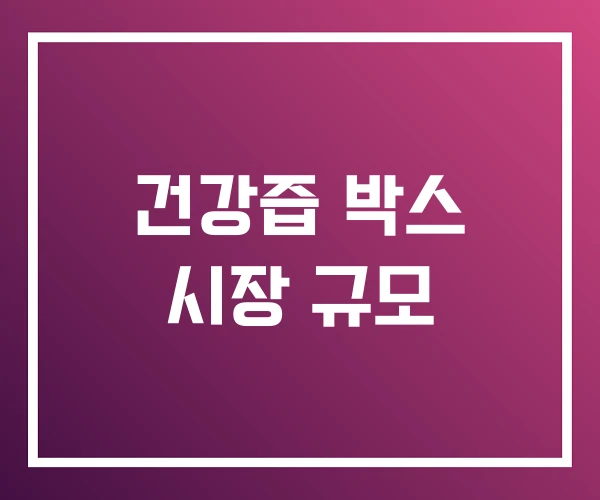 건강즙 박스 시장 규모 건강즙 박스 시장 규모