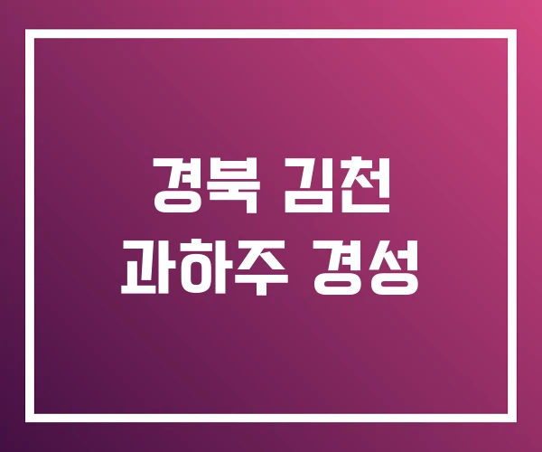 경북 김천 과하주 경성