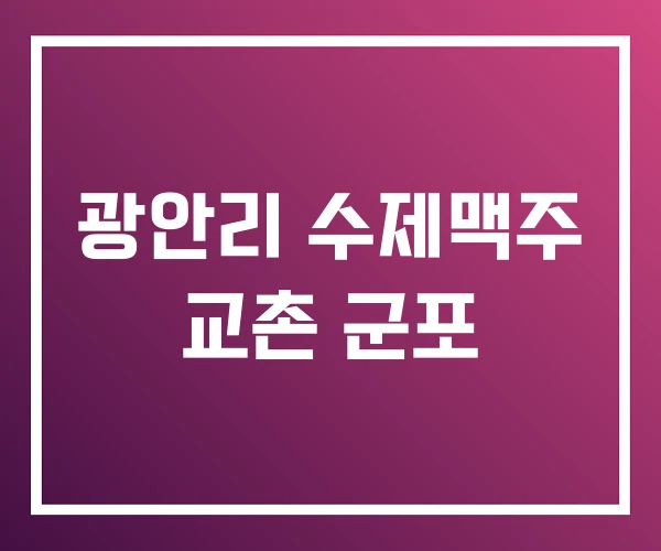 광안리 수제맥주 교촌 군포