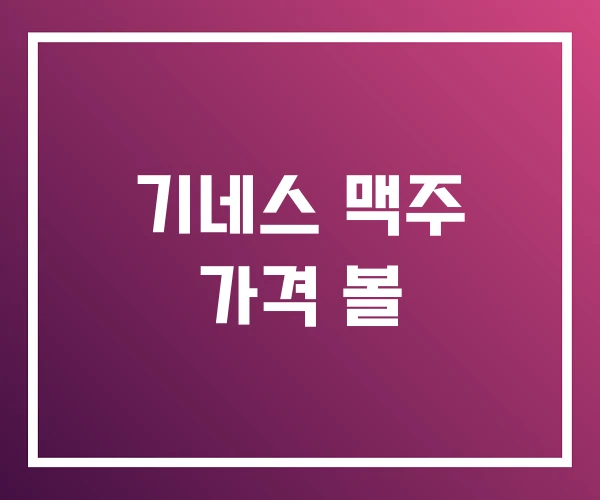 기네스 맥주 가격 볼 기네스 맥주 가격 볼