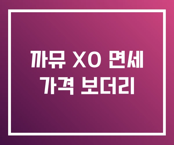 까뮤 XO 면세 가격 보더리