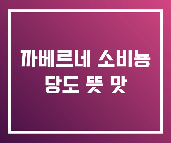 까베르네 소비뇽 당도 뜻 맛