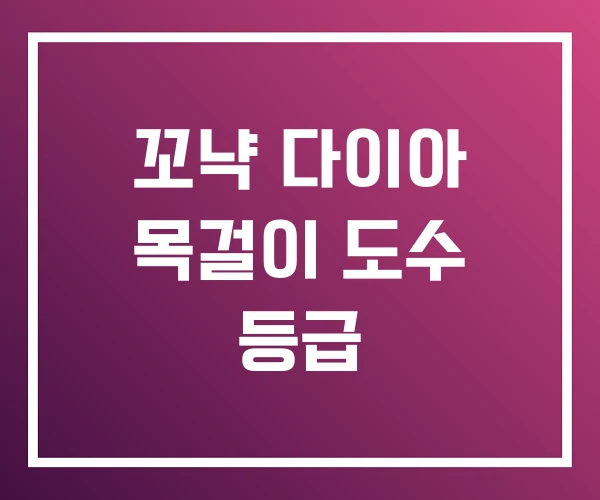 꼬냑 다이아 목걸이 도수 등급