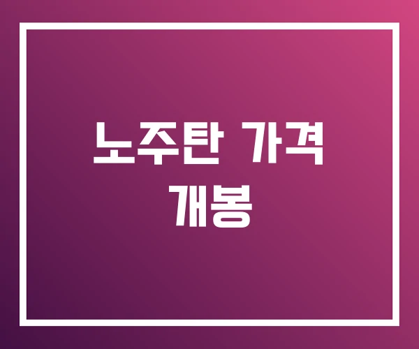 노주탄 가격 개봉 노주탄 가격 개봉