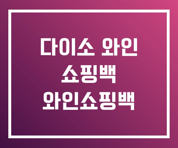 다이소 와인 쇼핑백 와인쇼핑백