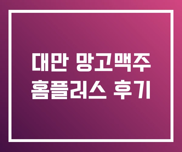 대만 망고맥주 홈플러스 후기