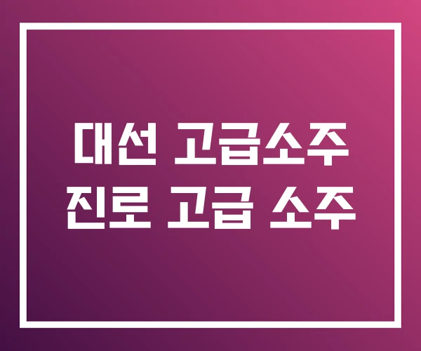 대선 고급소주 진로 고급 소주 대선 고급소주 진로 고급 소주