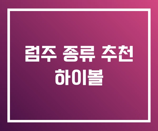 럼주 종류 추천 하이볼