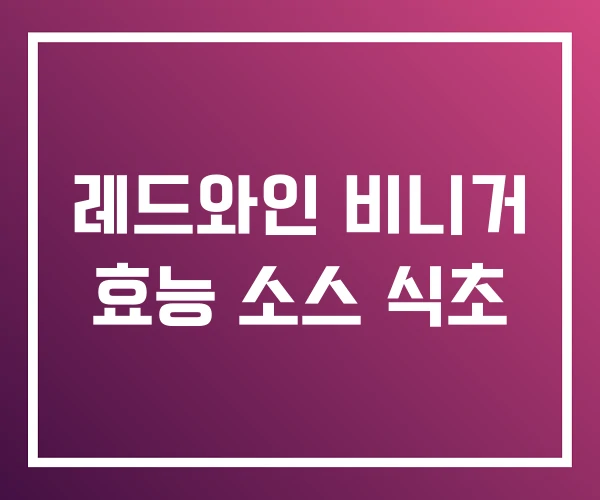 레드와인 비니거 효능 소스 식초 레드와인 비니거 효능 소스 식초
