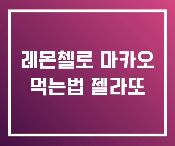레몬첼로 마카오 먹는법 젤라또