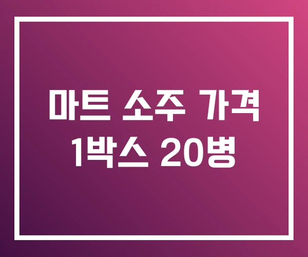 마트 소주 가격 1박스 20병 마트 소주 가격 1박스 20병