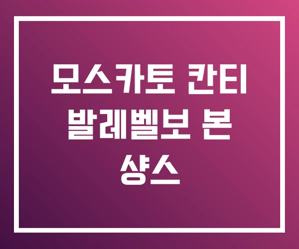 모스카토 칸티 발레벨보 본 샹스 모스카토 칸티 발레벨보 본 샹스