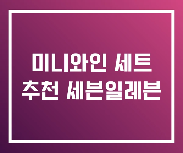 미니와인 세트 추천 세븐일레븐