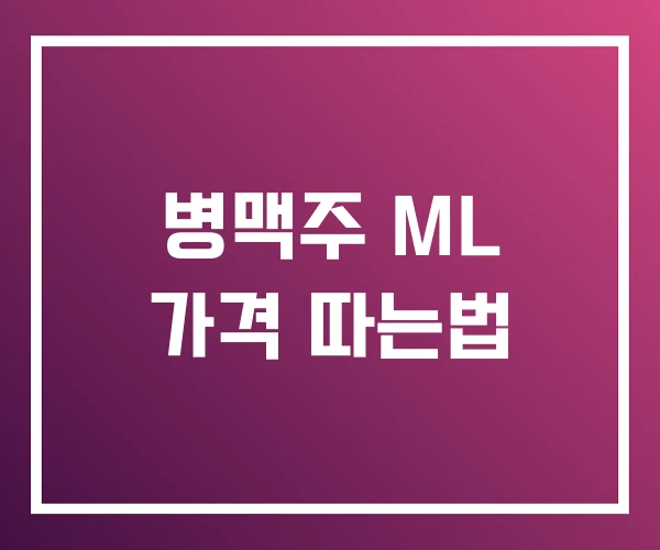 병맥주 ML 가격 따는법 병맥주 ML 가격 따는법