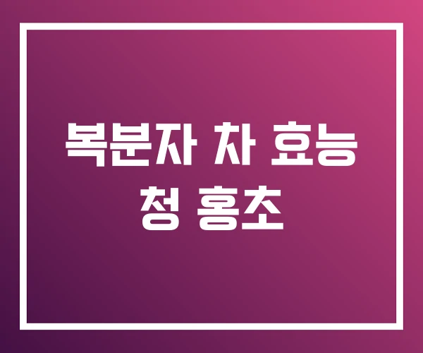 복분자 차 효능 청 홍초
