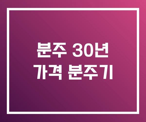 분주 30년 가격 분주기