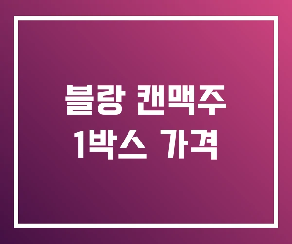블랑 캔맥주 1박스 가격 블랑 캔맥주 1박스 가격
