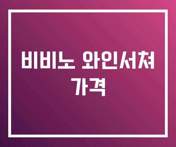 비비노 와인서쳐 가격 비비노 와인서쳐 가격
