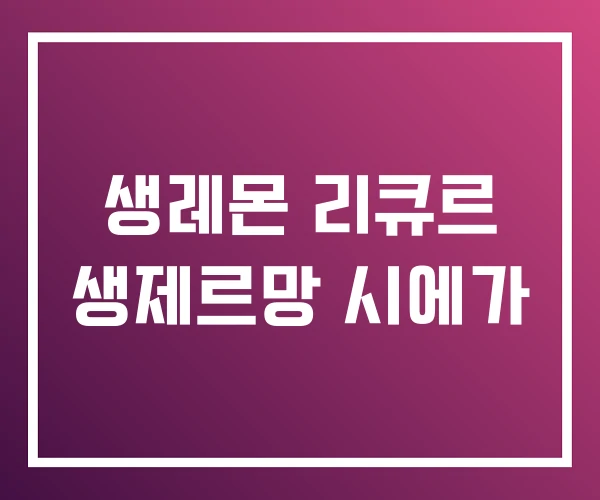 생레몬 리큐르 생제르망 시에가