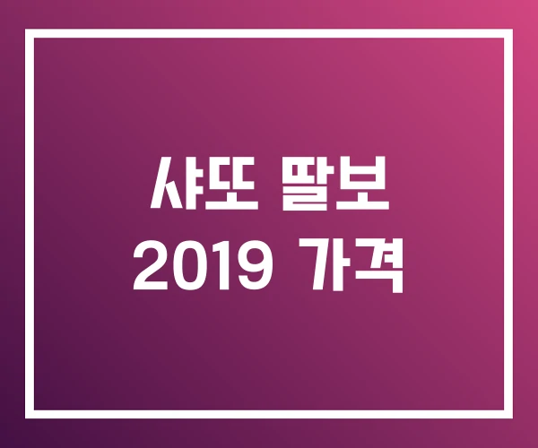 샤또 딸보 2019 가격
