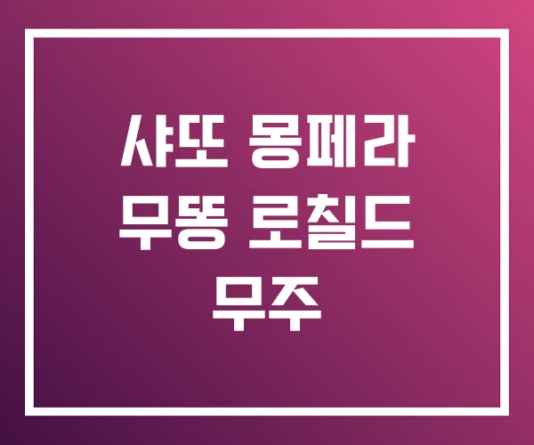 샤또 몽페라 무똥 로칠드 무주 샤또 몽페라 무똥 로칠드 무주