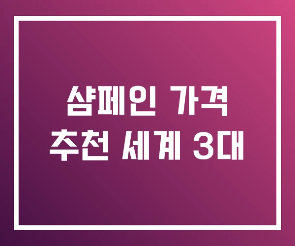 샴페인 가격 추천 세계 3대 샴페인 가격 추천 세계 3대