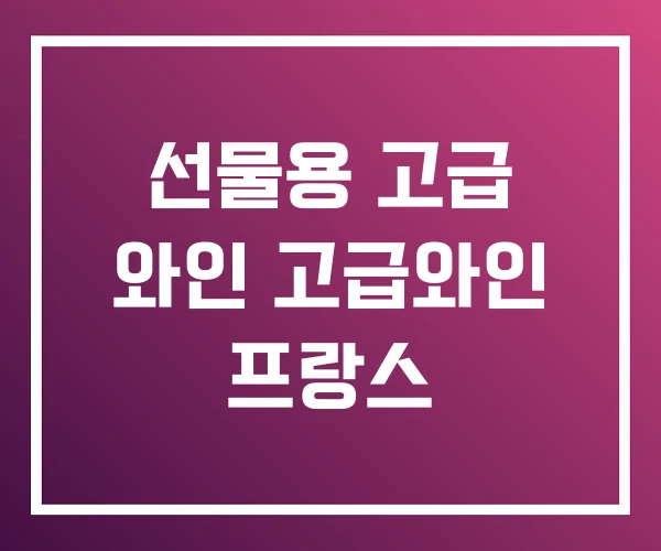 선물용 고급 와인 고급와인 프랑스