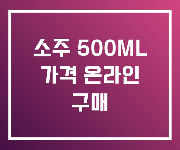 소주 500ML 가격 온라인 구매 소주 500ML 가격 온라인 구매