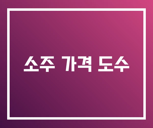 소주 가격 도수 소주 가격 도수