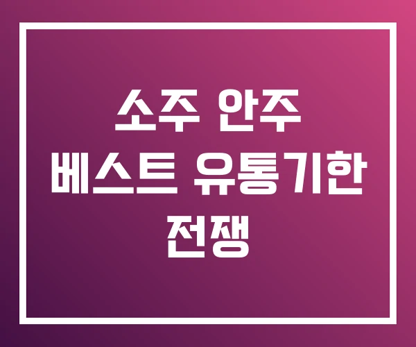 소주 안주 베스트 유통기한 전쟁 소주 안주 베스트 유통기한 전쟁