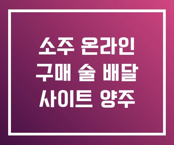 소주 온라인 구매 술 배달 사이트 양주