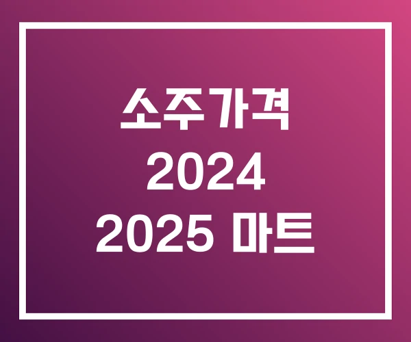 소주가격 2024 2025 마트 소주가격 2024 2025 마트