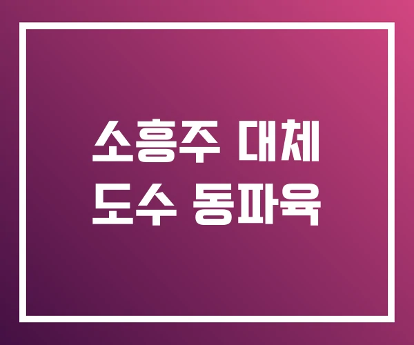 소흥주 대체 도수 동파육