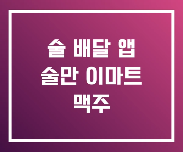 술 배달 앱 술만 이마트 맥주 술 배달 앱 술만 이마트 맥주