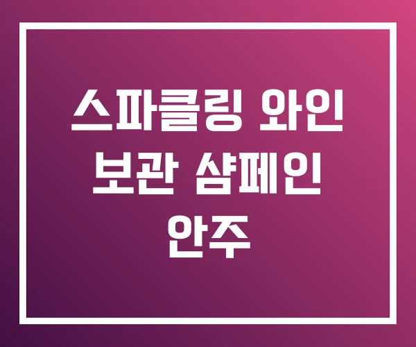 스파클링 와인 보관 샴페인 안주 스파클링 와인 보관 샴페인 안주