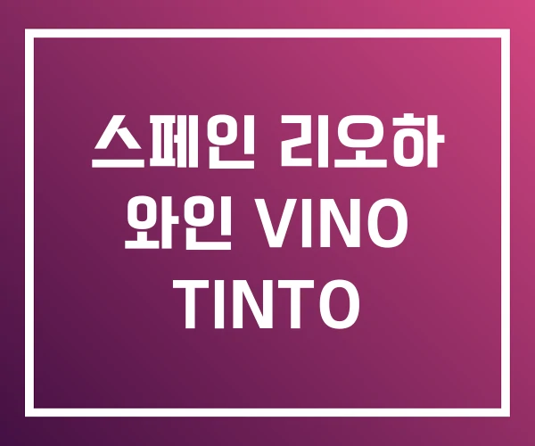 스페인 리오하 와인 VINO TINTO 스페인 리오하 와인 VINO TINTO