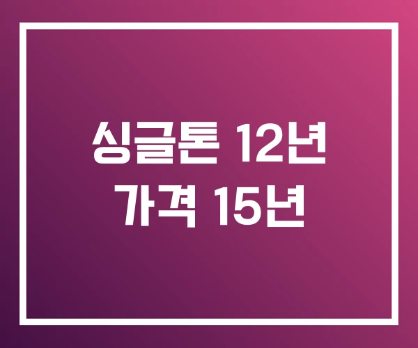 싱글톤 12년 가격 15년 싱글톤 12년 가격 15년