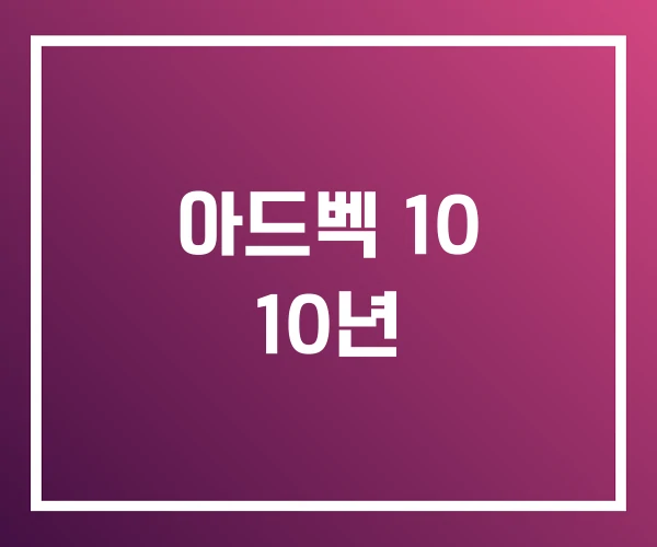 아드벡 10 10년 아드벡 10 10년
