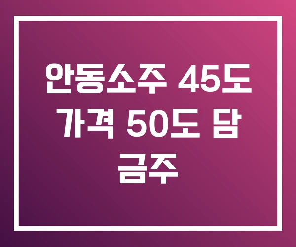 안동소주 45도 가격 50도 담 금주