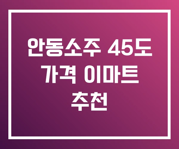 안동소주 45도 가격 이마트 추천 안동소주 45도 가격 이마트 추천