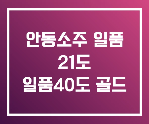 안동소주 일품 21도 일품40도 골드