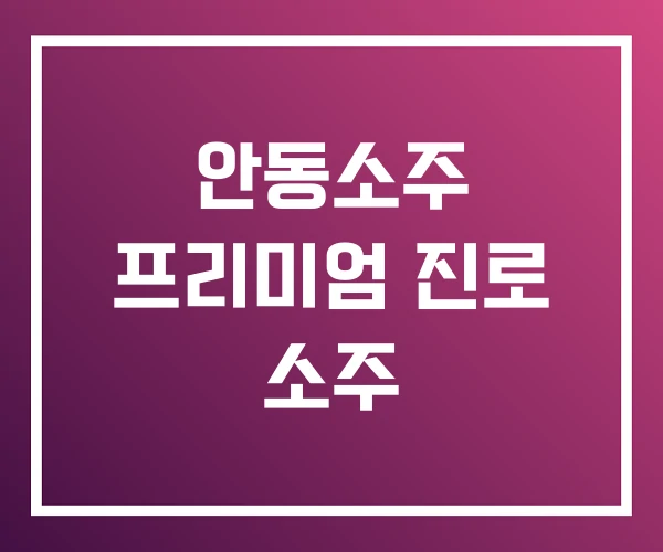 안동소주 프리미엄 진로 소주 안동소주 프리미엄 진로 소주