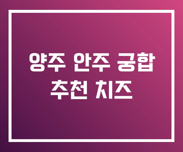 양주 안주 궁합 추천 치즈