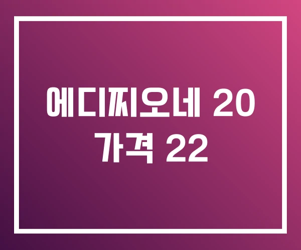 에디찌오네 20 가격 22