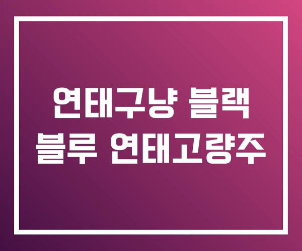 연태구냥 블랙 블루 연태고량주