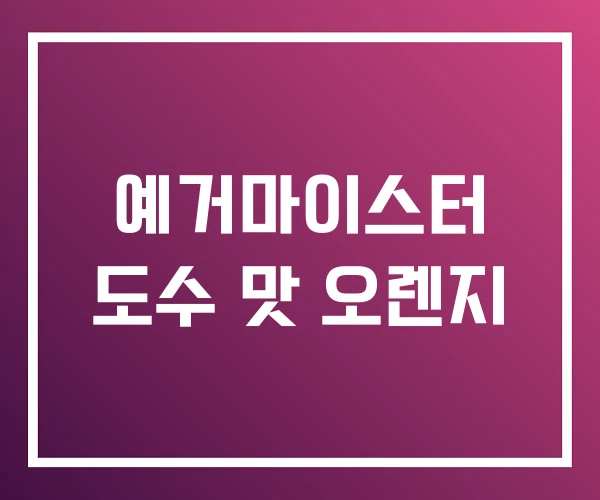 예거마이스터 도수 맛 오렌지