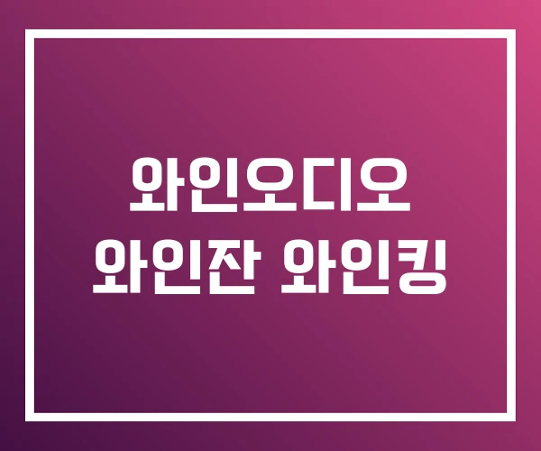 와인오디오 와인잔 와인킹 와인오디오 와인잔 와인킹