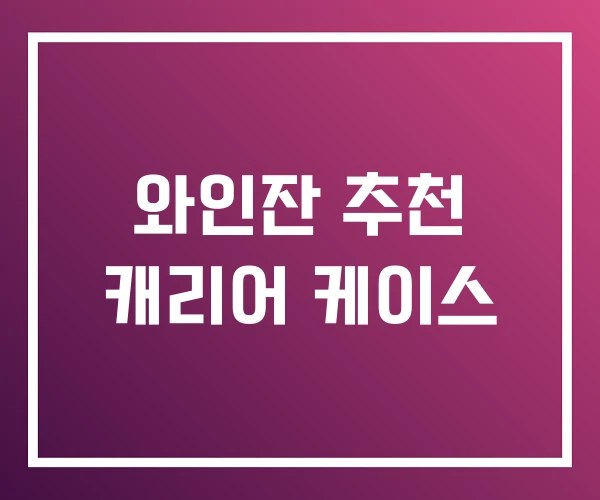 와인잔 추천 캐리어 케이스 와인잔 추천 캐리어 케이스